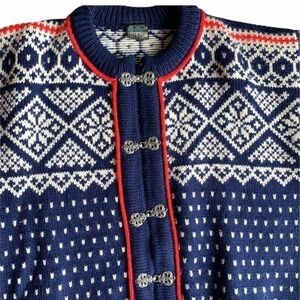 Dale of Norway Men’s Jacket Classic mock collar rib-knit cuffs pewter closure